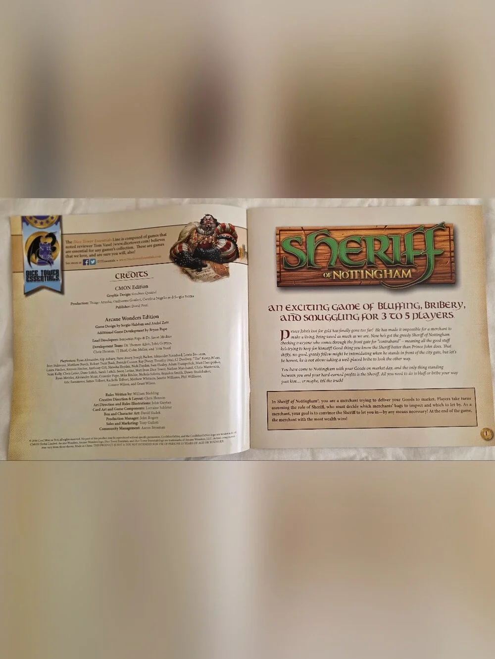 Sheriff of Nottingham – 2016 First Edition board game by CMON / Arcane Wonders